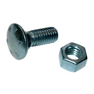 CARRIAGE BOLT AND NUT 3 / 8"-16 X 1"